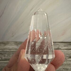 12 facets Vogel Clear Quartz Double Terminated Crystal Specimen